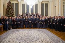 19. 12. 2019, Ljubljana – Predsednik Pahor priredil sprejem ob zakljuku obeleevanja 70. obletnice delovanja Policijskega orkestra (Nik Jevnik/STA)