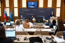 9. 9. 2021, Ljubljana – Predsednik Pahor na Medparlamentarni konferenci o skupni zunanji in varnostni politiki ter skupni varnostni in obrambni politiki (Tamino Petelinek/STA)