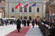 30. 3. 2015, Ljubljana – Predsednik Pahor na uradnem obisku v Republiki Sloveniji gosti predsednika Republike Turije Erdoğana s soprogo Emino Erdoğan (STA)