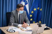 13. 11. 2020, Ljubljana – Predsednik republike na Parikem mirovnem forumu o vlogi umetne inteligence v boju proti koronavirusu in podnebnim spremembam (Neboja Teji/STA)
