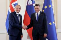 28. 8. 2022, Ljubljana – Predsednik Pahor na uradnem obisku v Sloveniji gosti predsednika Islandije Jhannessona (Daniel Novakovi/STA)