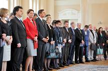 11. 4. 2014, Ljubljana – Predsednik republike Borut Pahor se je danes udeleil slavnostne seje ob 20-letnici delovanja Ekonomsko-socialnega sveta, ki je tripartitni organ socialnih partnerjev in Vlade Republike Slovenije. (Tamino Petelinek/STA)