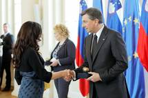 24. 3. 2015, Ljubljana – Predsednik republike in Barbia Gaia Asta (Daniel Novakovi / STA)