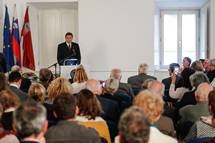 23. 11. 2017, Postojna – Predsednik Pahor se je udeleil praznovanja 70-letnice razvoja Intituta za raziskovanje krasa ZRC SAZU (Stanko Gruden/STA)