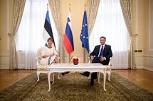 2. 9. 2019, Ljubljana – Predsednik Pahor na uradnem obisku v Sloveniji gosti estonsko predsednico Kaljulaid (Neboja Teji/STA)
