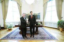 15. 4. 2016, Ljubljana – Predsednik republike sprejel Thomasa Bacha, predsednika Mednarodnega olimpijskega komiteja (Daniel Novakovi / STA)