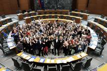 8. 4. 2019, Ljubljana – Predsednik Pahor se je udeleil otvoritve 29. nacionalnega otrokega parlamenta (Daniel Novakovi/STA)