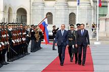 28. 8. 2022, Ljubljana – Predsednik Pahor na uradnem obisku v Sloveniji gosti predsednika Islandije Jhannessona (Daniel Novakovi/STA)