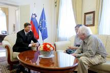 9. 9. 2014, Ljubljana – Predsednik republike Borut Pahor je sprejel prof. dr. Oliverja Smithiesa z amerike univerze v Severni Karolini (University of North Carolina) (Daniel Novakovi/STA)