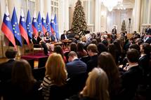 26. 12. 2019, Ljubljana – Predsednik republike je priredil sedmi tradicionalni sprejem in pogovor z Drutvom v tujini izobraenih Slovencev (VTIS) (Nik Jevnik/STA)