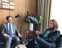 29. 3. 2019, New York – Predsednik Pahor se je sestal s predsednico Generalne skupine OZN Maro Fernando Espinozo Garcs (Uprs)