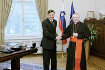 3. 2. 2016, Ljubljana – Predsednik Pahor sprejel dravnega tajnika Svetega sedea kardinala Pietra Parolina (STA)
