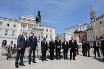 1. 6. 2015, Piran – Predsednik Pahor z voditelji Brdo procesa na mednarodni poslovni konferenci Summit 100 (Daniel Novakovi/STA)