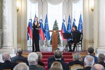 22. 12. 2021, Ljubljana – Predsednik Republike Slovenije Borut Pahor je na predveer 30. obletnice sprejetja Ustave Republike Slovenije v Predsedniki palai priredil posebno slovesnost (Bor Slana/STA)