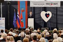 2. 10. 2022, Libelie – Predsednik Republike Slovenije Borut Pahor se je kot slavnostni govornik udeleil osrednje prireditve ob 100. obletnici prikljuitve vasi Libelie k matini domovini (Neboja Teji/STA)