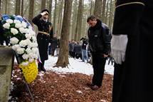 3. 1. 2015, Osankarica – Predsednik Republike Slovenije Borut Pahor se je udeleil spominske slovesnosti ob 72. obletnici poslednjega boja Pohorskega bataljona. (Neboja Teji/STA)