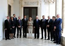 15. 7. 2014, Dubrovnik – Predsednik Pahor in predsednik Josipovi v Dubrovniku gostila voditelje Brdo Process, katerega posebna gostja je bila nemka kanclerka Angela Merkel. (Hina/STA)