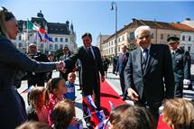 22. 4. 2015, Ljubljana – Predsednik Republike Slovenije Borut Pahor na prvem uradnem obisku v Republiki Sloveniji gosti predsednika Italijanske republike Sergia Mattarello (STA)