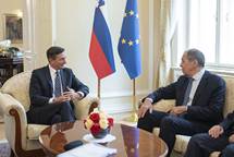 29. 5. 2019, Ljubljana – Predsednik Pahor je sprejel ruskega ministra za zunanje zadeve Lavrova (Bor Slana/STA)