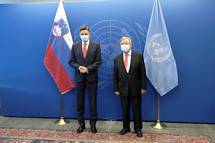 24. 9. 2021, New York – Predsednik Pahor zakljuil obisk v New Yorku s pogovorom z generalnim sekretarjem OZN Guterresom (Matja Klemenc/UPRS)