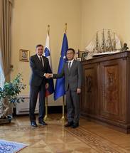 24. 10. 2022, Ljubljana – Predsednik republike je na pogovor sprejel veleposlanika Ljudske republike Kitajske Shunqina (UPRS)