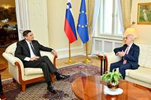 15. 10. 2021, Ljubljana – Predsednik Pahor je sprejel podpredsednika vlade in ministra za zunanje zadeve Gruzije Davida Zalkalianija (Tamino Petelinek/STA)