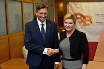 27. 4. 2018, Ljubljana – Predsednik Pahor ob robu sreanja voditeljev Brdo Brijuni s Kolindo Grabar-Kitarovi (Tamino Petelinek)