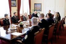 10. 3. 2020, Ljubljana – Predsednik Pahor je sprejel generalmajorja Loha, poveljnika Nacionalne garde Kolorada (Daniel Novakovi/STA)