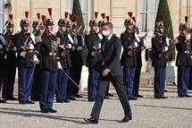 21. 9. 2020, Pariz – Sprejem predsednika Pahorja ob prihodu v Elizejsko palao (Daniel Novakovi/STA)