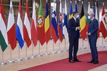 4. 6. 2021, Bruselj – Predsednik Pahor dvodnevni obisk v Bruslju zakljuil na sreanju s predsednikom Evropskega sveta Michelom (Thierry Monasse/STA)