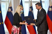 7. 10. 2021, Ljubljana – Predsednik Pahor je priredil slovesnost ob podelitvi certifikata in 10-letnici programa Mladim prijazna obina (Tamino Petelinek/STA)